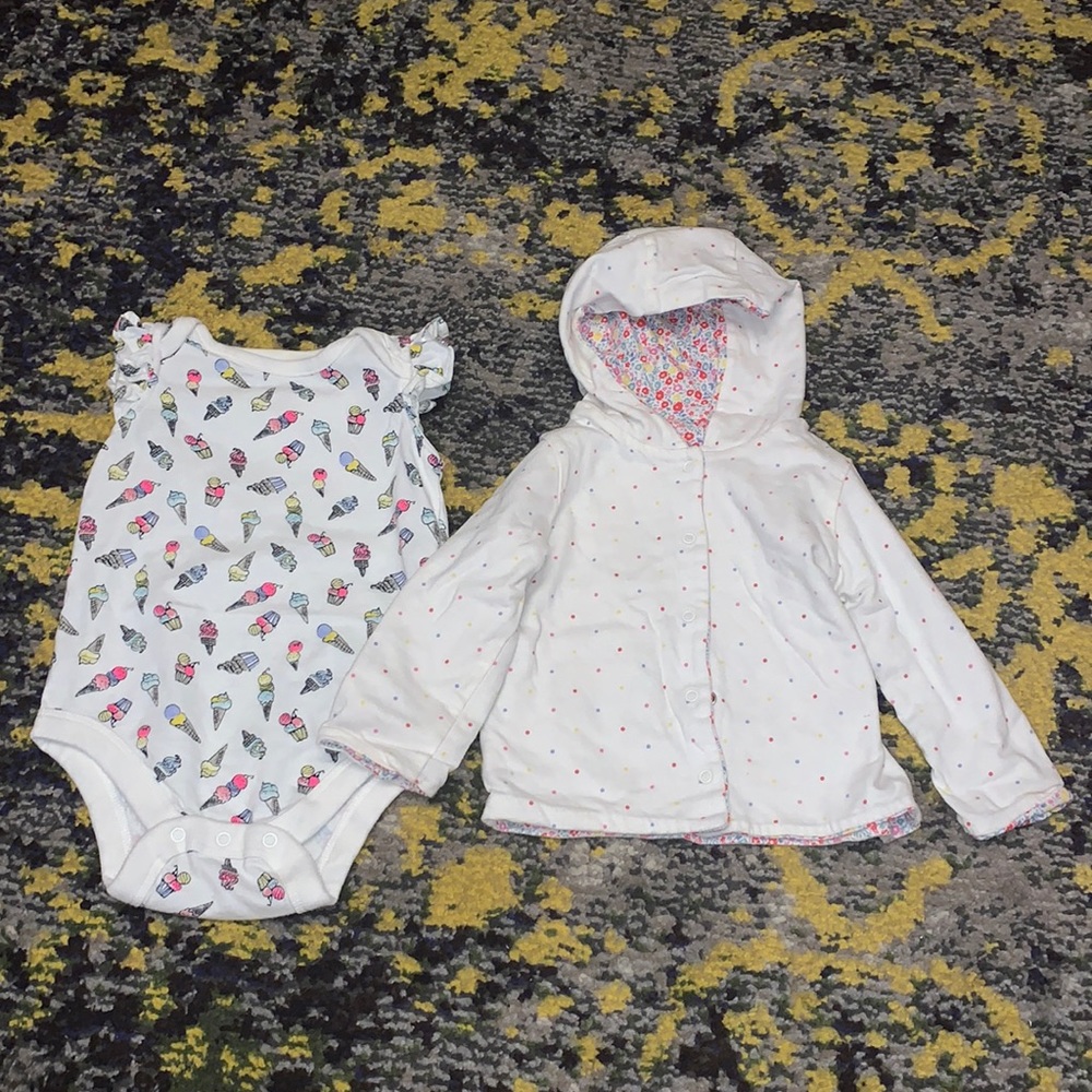 Gap Lot ice cream onesie & reversible hoodie 6-12